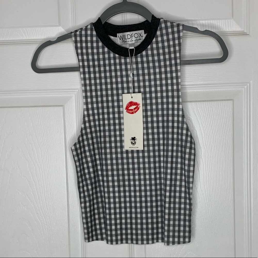 NWT Wildfox Oxford Plaid Halter Crop Top